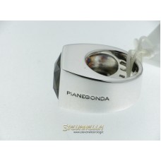 PIANEGONDA anello argento e quarzo fumè carrè referenza AA010532 mis.16 new 